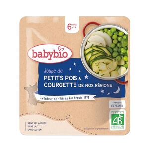 Babybio Soupe de Petits Pois/Courgettes de Provence 6+ Mois 190 g - Publicité
