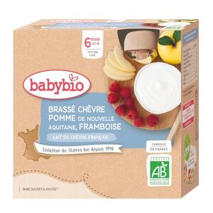 Babybio Gourde Brassé Chèvre Pomme Framboise 340 g - Publicité