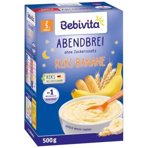 Bebivita bouillie du soir biscuit-banane après 4 mois, paquet de 2 (2 x 500g) - Publicité