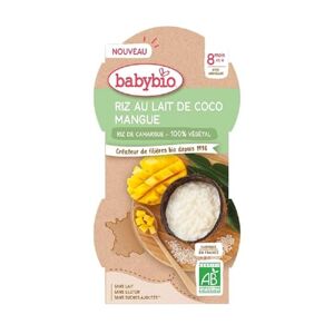 Babybio Dessert lacté Riz au lait Coco Mangue 8+ mois 2x100gr - Publicité