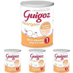 Guigoz PELARGON 1 Lait bébé en poudre 1er âge de 0 à 6 mois Boîte de 780g (Lot de 4) - Publicité