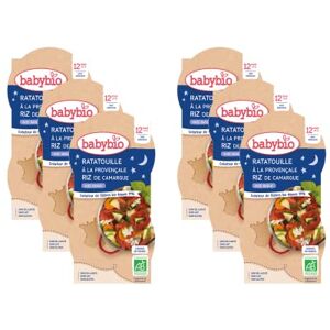 Babybio Bol Bonne Nuit Ratatouille Riz 12+ mois BIO 2 x 200g Lot de 6 - Publicité