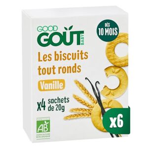 Good Goût Les Biscuits Tout Ronds Vanille Biscuits Bébé Dès 10 Mois -Bio Sans Huile De Palme 4 Sachets Lot de 6 - Publicité