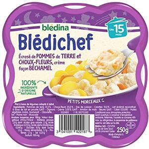 Blédina Bébé Blédina Blédichef Écrasé de Pommes de Terre et Choux-fleurs Crème Façon Bechamel (dès 15 mois) l’assiette de 250g (lot de 8) - Publicité