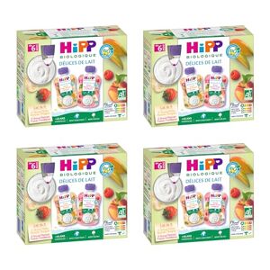 HiPP Biologique Gourdes Multipack Brassés 2 Variétés 6 Mois 4 packs de 8 gourdes de 90 g - Publicité
