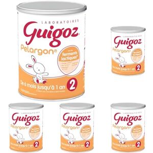 Guigoz PELARGON 2 Lait bébé en poudre 2ème âge de 6 à 12 mois Boîte de 780g (Lot de 5) - Publicité