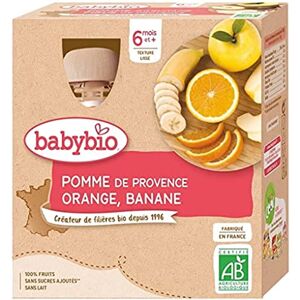 Babybio Gourdes Pomme de nouvelle-aquitaine/Orange/Banane Bio Dès 6 mois 360 g - Publicité