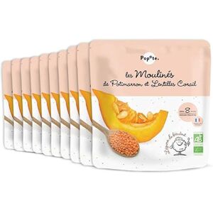 Popote Moulinés Lentilles Corail Potimarron BIO Repas bébé dès 8 mois Pack de 10 sachets x 180g - Publicité