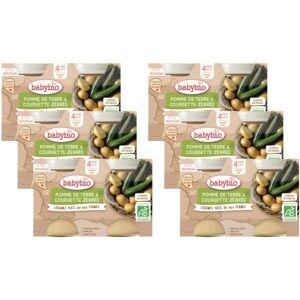 Babybio Petits pots Pomme de terre Courgette zébrée BIO 4+ mois 2x130g Lot de 6 - Publicité