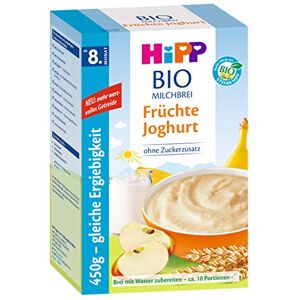 HiPP Bouillie au lait bio Fruits Yaourt, paquet de 3 (3 x 450g) - Publicité