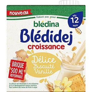 Blédina Bledina Lait croissance dès 12 mois, délice biscuité Vanille bledi - Publicité