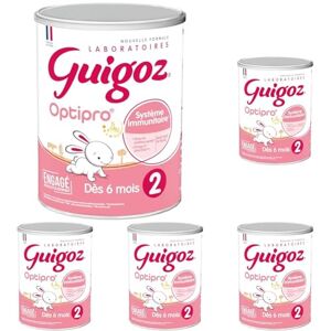 Guigoz Optipro 2 Lait Bébé en Poudre 2ème de 6 à 12 mois, 830g (Lot de 5) - Publicité