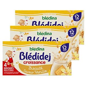 Blédina Blédidej Céréales bébé Lactées Biscuité Saveur Vanille Dès 12 Mois 12 briques de 250mL - Publicité