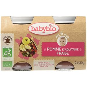 Babybio Pots Pomme d'Aquitaine Fraise BIO 2x130g (260 g) - Publicité