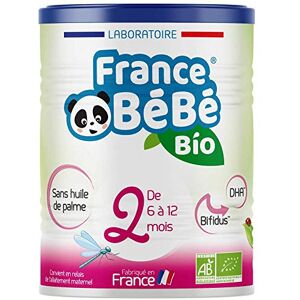 FRANCE BéBé BIO Lait infantile pour bébé 2ème âge en poudre à partir de 6 mois Lait fabriqué en France BIFIDUS OMEGA 3 SANS HUILE DE PALME 400g - Publicité