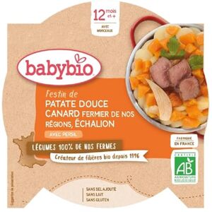 Babybio Patate douce de notre Ferme Canard Echalion de notre Ferme 12+ mois - Publicité