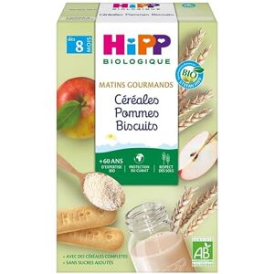 HiPP Cereales Pommes Biscuits Des 8 Mois Matins Gourmands 250g - Publicité