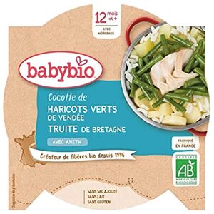Babybio – Assiette Haricots Verts de Vendée Truite de Bretagne 230g – 12+ Mois - Publicité