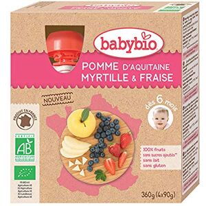 Babybio Gourdes Bio Pomme Myrtille Fraise 360 g - Publicité