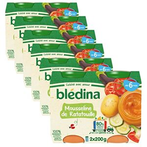 Blédina Petits pots pour bébé Mousseline de Ratatouille 80% d'ngrédients Français Dès 6 mois 12 pots de 200g - Publicité