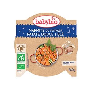Babybio Assiette Marmitte du Potager Patate Douce/Blé 15+ Mois 260 g - Publicité