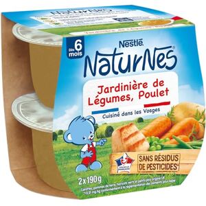 NESTLÉ BÉBÉ Naturnes Petits Pots Bébé Jardinière de Légumes, Poulet dès 6 mois 2x190g - Publicité