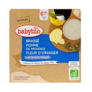 BabyBio Gourdes Brasse Pomme et Fleur D'Orange 4uts 85g - Publicité