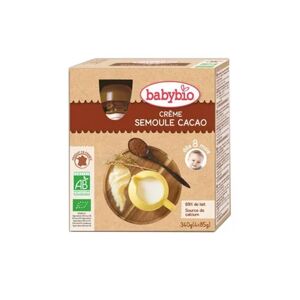 Babybio Gourde Crème Cacao Semoule Bio 8 mois 4 x 90 g - Publicité