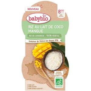 BabyBio Riz au Lait Coco Végétal Mangue 2x100g - Publicité