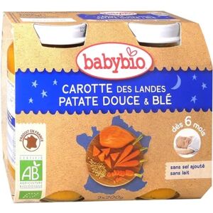 Babybio Petits Pots Bonne Nuit Légumes Variés Blé Bio 6 mois 2 x 200 g - Publicité