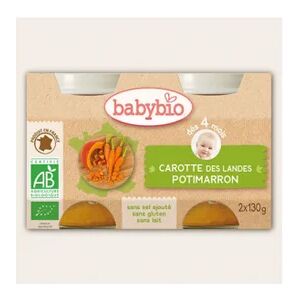 Babybio Petits Pots Potimarron Carotte Bio dès 4 mois 2 x130g - Publicité