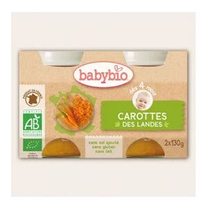 Babybio Petits Pots Carotte des Landes Bio dès 4 mois 2x130g - Publicité