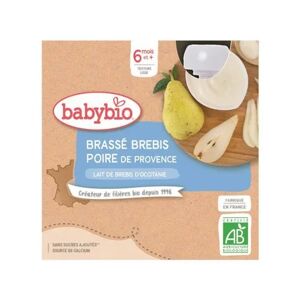 Babybio Brassé Brebis Poire De Provence 4x85g - Publicité