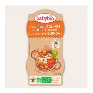 Babybio Bols Menu Légumes Poulet Fermier Quinoa Bio dès 12 mois 2 x 200g - Publicité