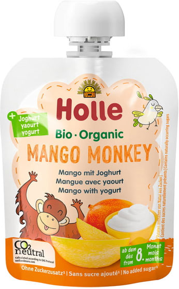 Holle Gourde Yaourt Mango Monkey Mangue +8m Bio 85g