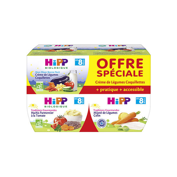 Hipp Bio Traditions Gourmandes Bol Ensemble de Menus +8m 4 x 190g