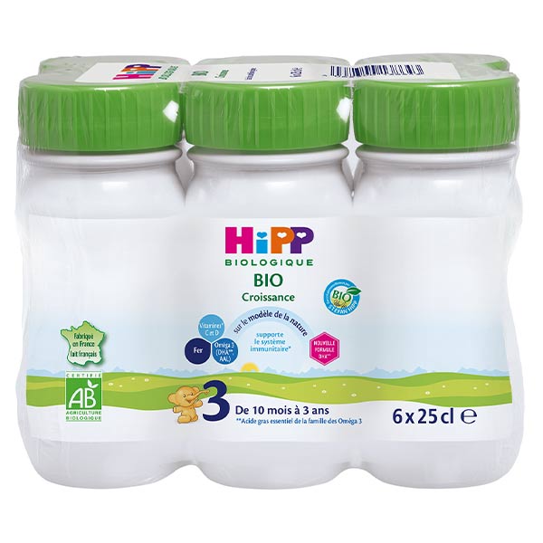 Hipp Bio Lait de Croissance Liquide Combiotic 3ème Âge 6 x 25cl