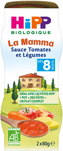 Hipp Bio La Mamma Sauce Tomates et Légumes +8m 2 x 80g