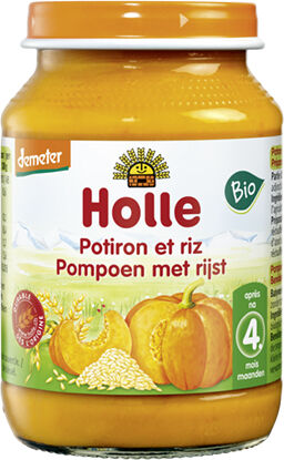 Holle Petit Pot Potiron Riz Bio +4m 190g