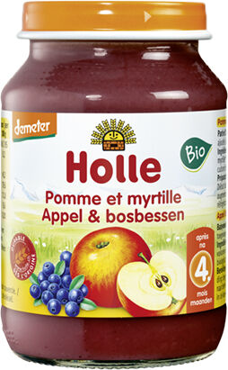 Holle Petit Pot Pomme Myrtille Bio +4m 190g