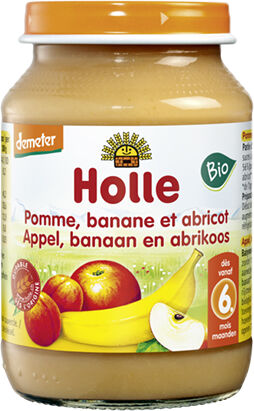 Holle Petit Pot Pomme Banane Abricot Bio +6m 190g