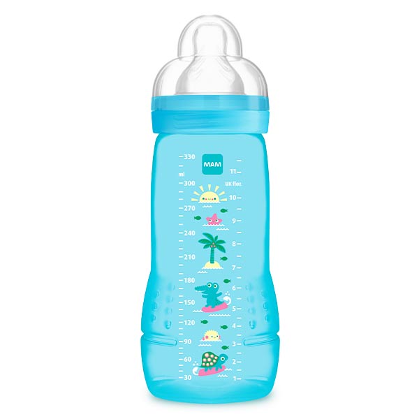 MAM Easy Active 2ème Âge Biberon +6m Bleu 330ml