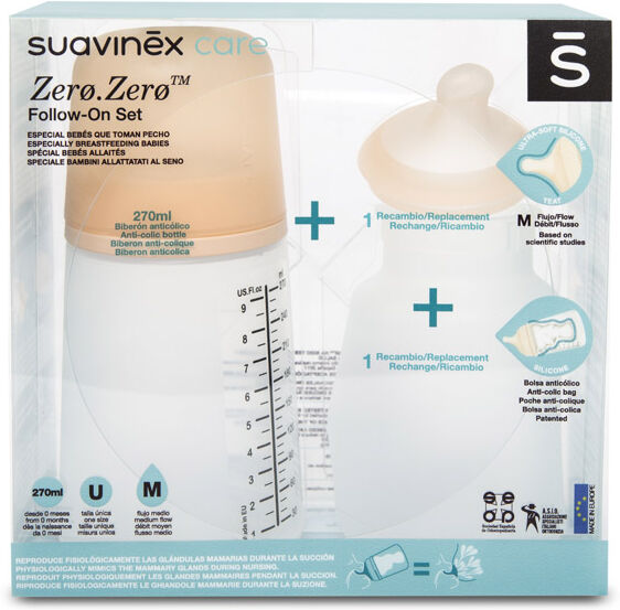 Suavinex Biberon Pack Zerø Zerø Débit Moyen 270ml