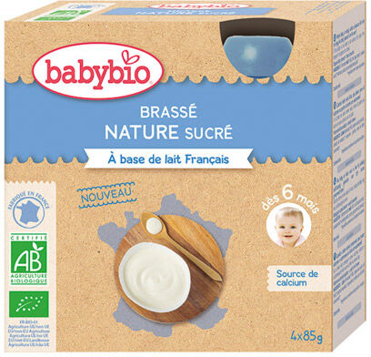 Babybio Mes Brassés Gourde Lactée Nature Sucré +6m Bio 85g