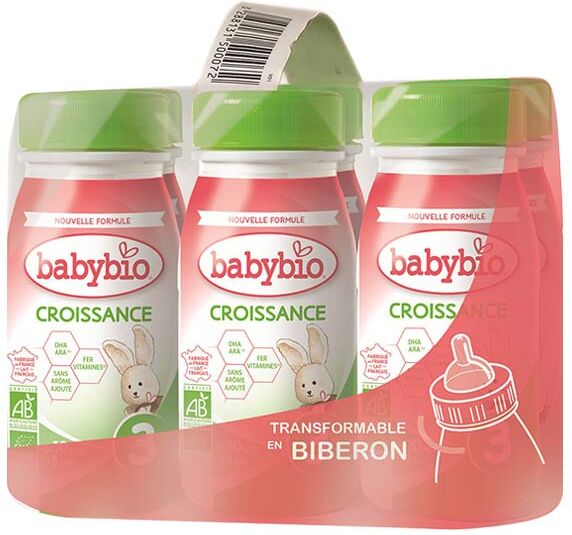 Babybio Croissance Lait Liquide 3ème Âge Bio 6 x 25cl