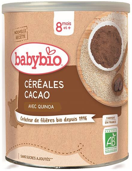 Babybio Mes Céréales Pot Cacao Quinoa +8m Bio 220g