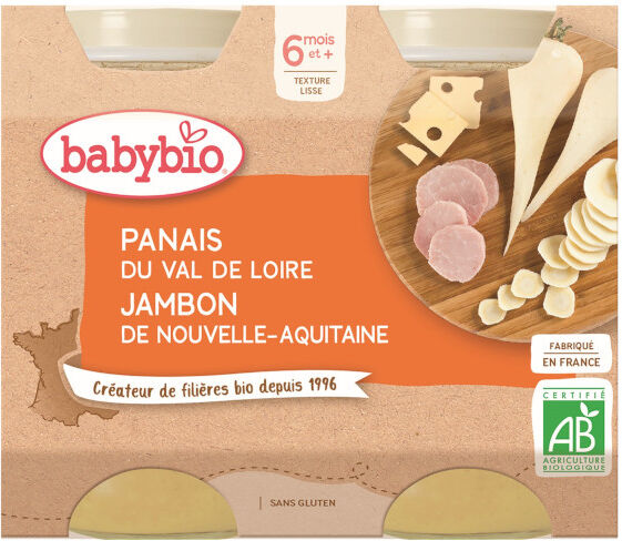 Babybio Menu du Jour Pot Panais Jambon +6m Bio 2 x 200g