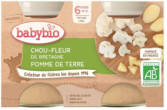 Babybio Mes Légumes Pot Chou Fleur Pomme de Terre +6m Bio 2 x 130g