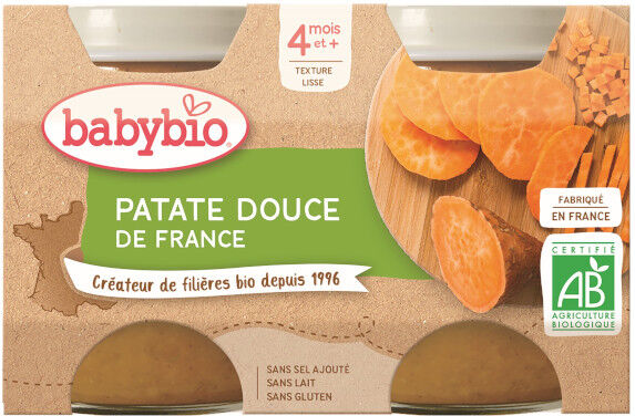 Babybio Mes Légumes Pot Patate Douce +4m Bio 2 x 130g