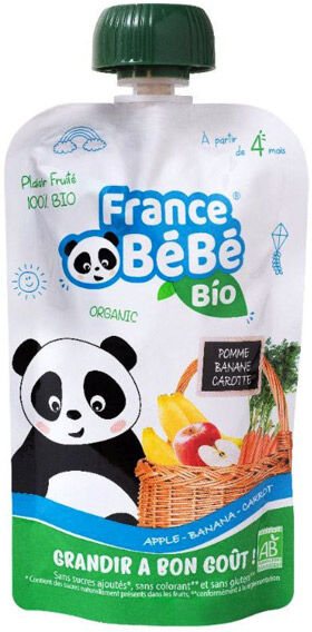 France Bébé Nutrition France Bébé Bio Gourde Pomme Banane Carotte +4m 100g